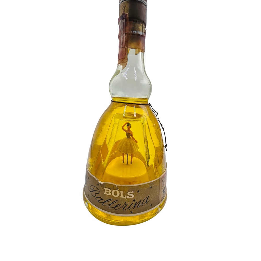 Vintage Bols Ballerina Gold Liqueur Musical Bottle EMPTY Danube France 1950s